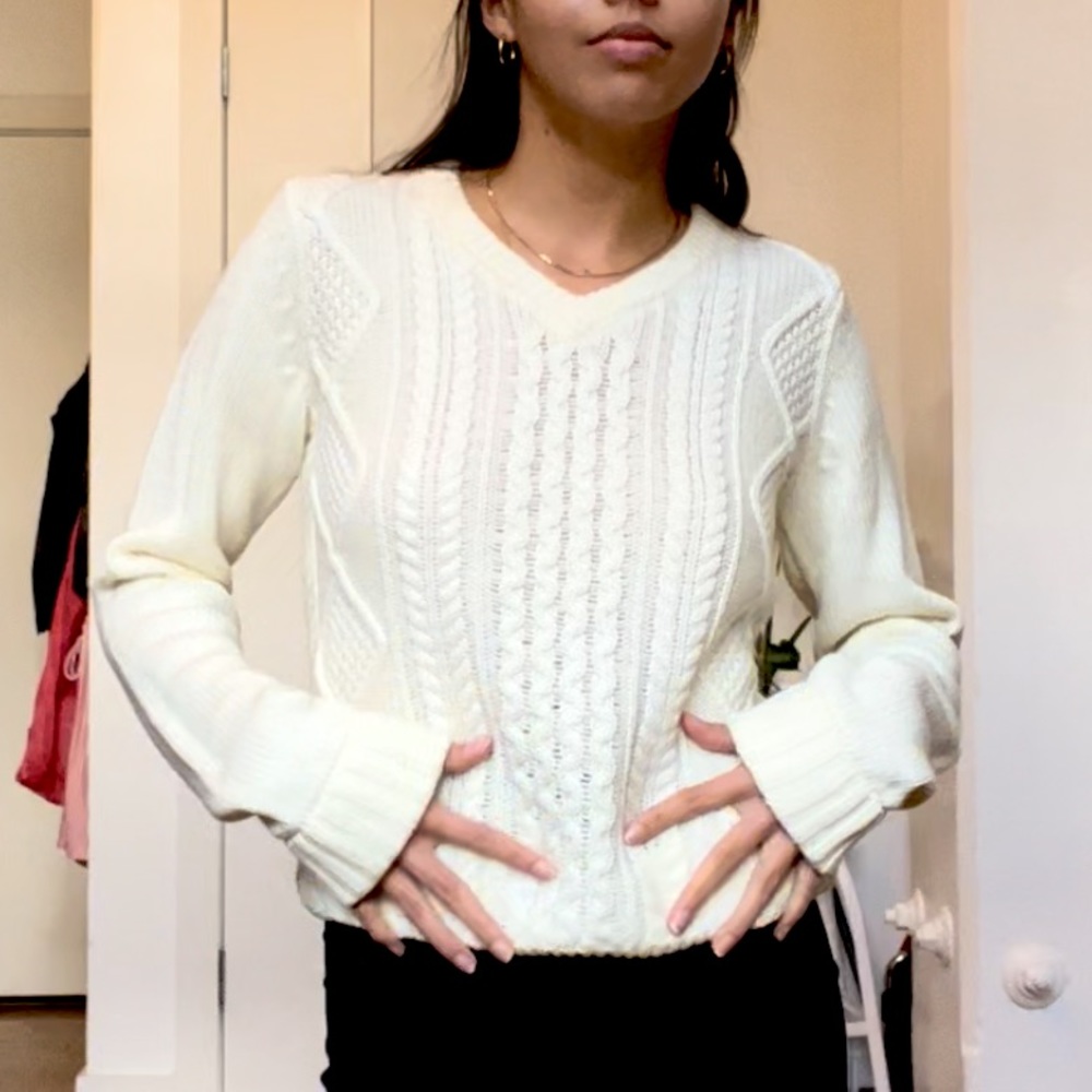 Uniqlo x JW Anderson Cream Cable Knit Sweater